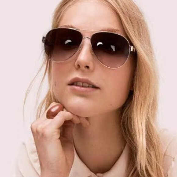 Kate Spade MAISIE/G/S 0086 LA Sunglasses Havana Aviator Frame, Polarized Lenses - Picture 3 of 10